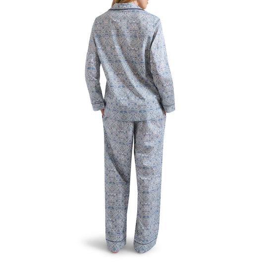 Liberty Print Classic Pyjama In Organic Cotton Lawn - Lodden (Blue)