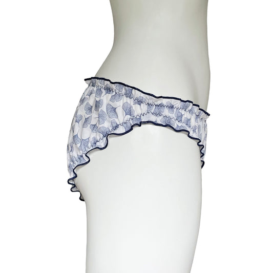 Organic Cotton Lawn Ruffle Knicker - Gingko (White)