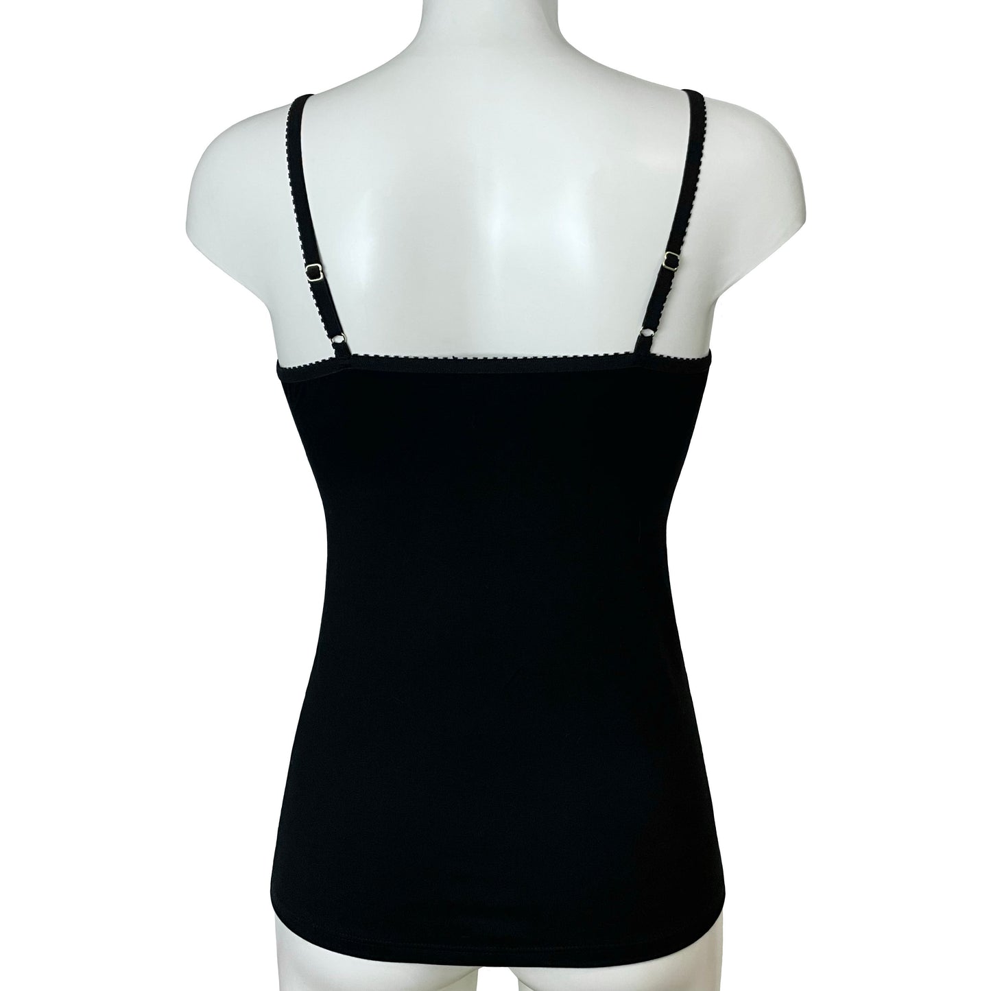 Bamboo Jersey Strappy Cami Top With Cups - Black