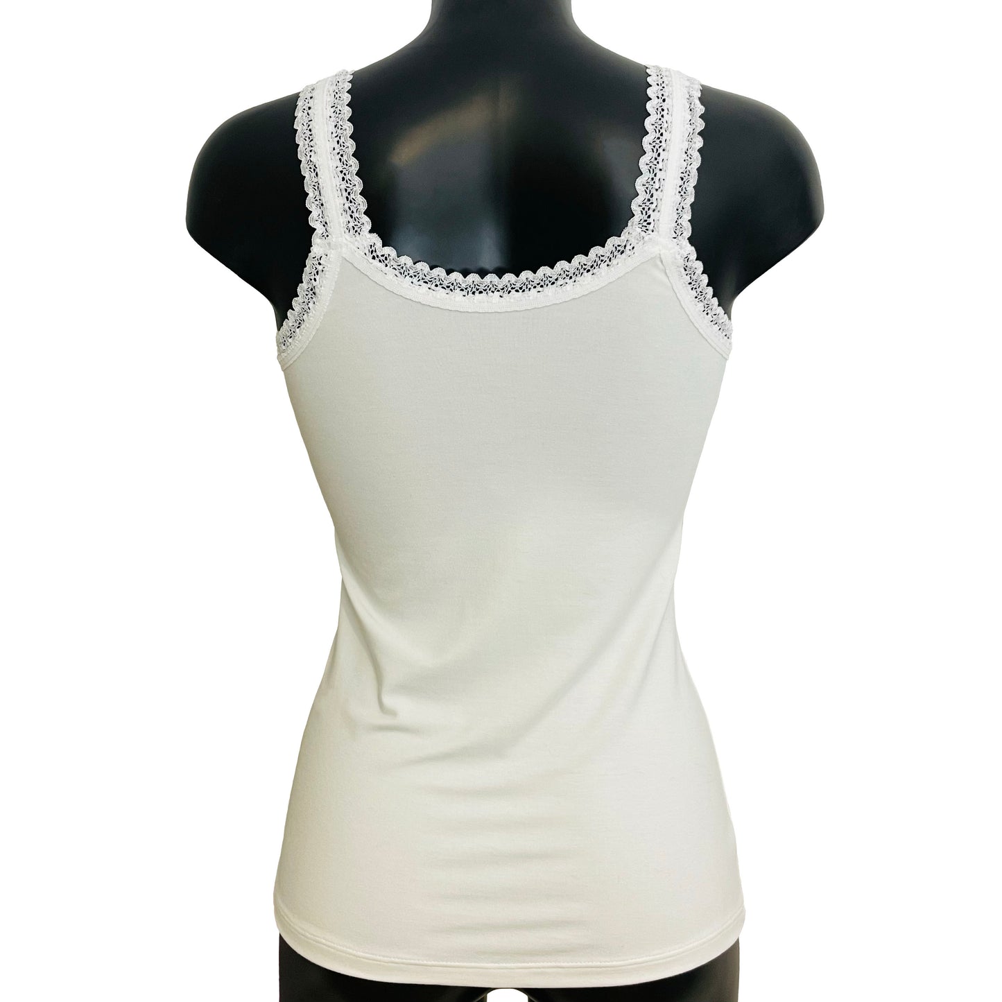Bamboo Jersey Tank Vest Top - Ivory