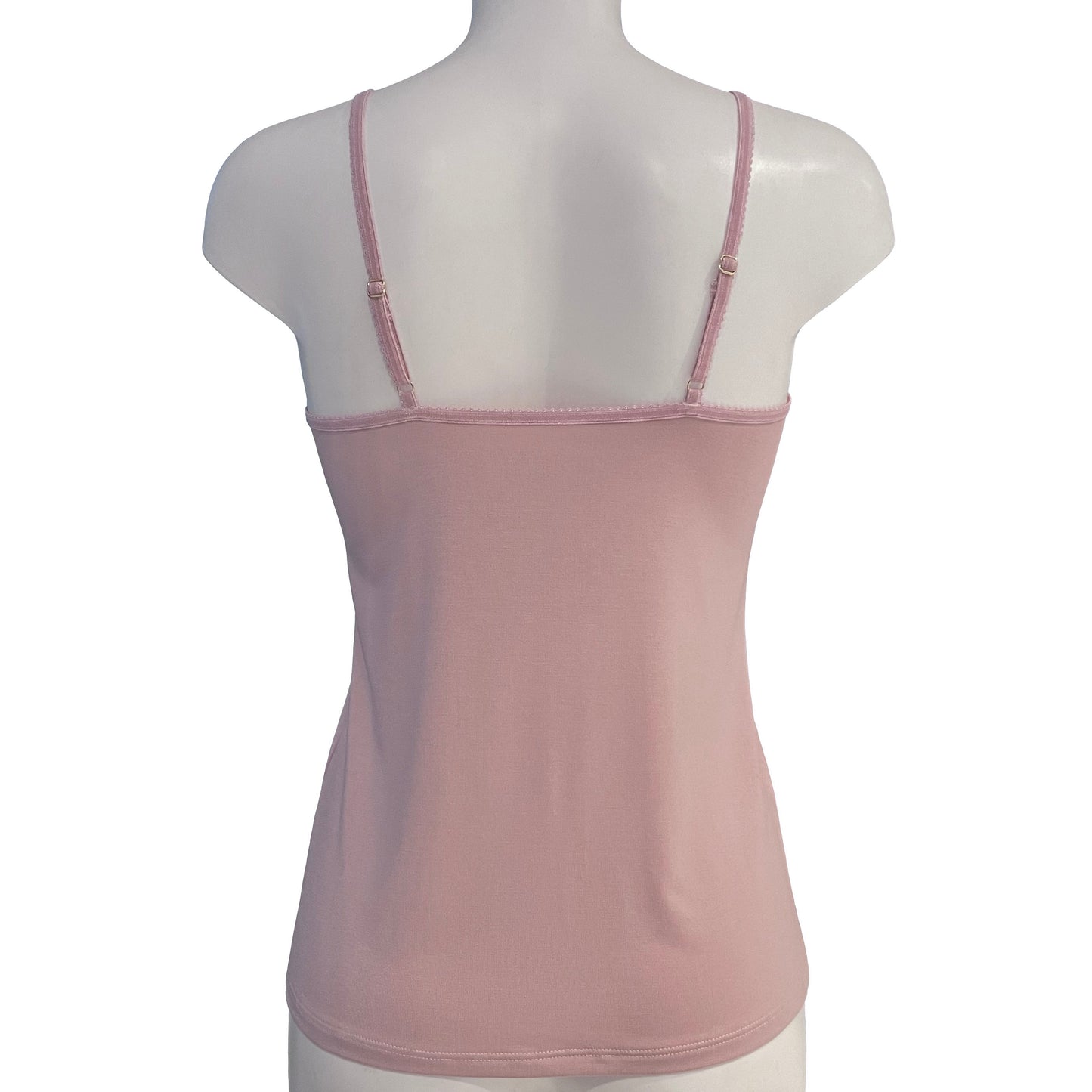 Bamboo Jersey Simple Strappy Cami Top - Blush