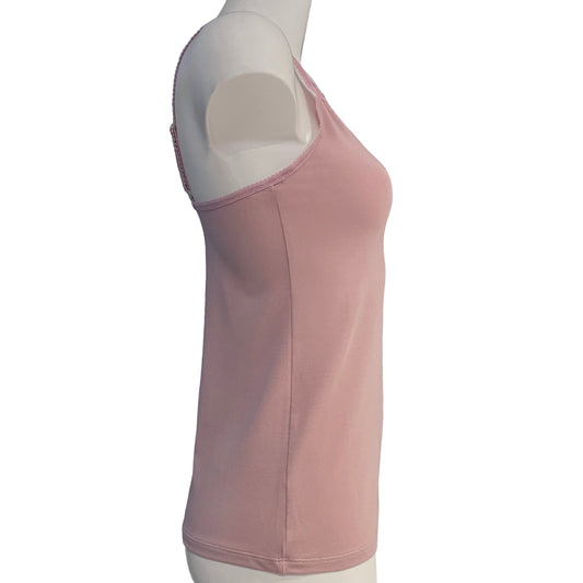 Bamboo Jersey Simple Strappy Cami Top - Blush