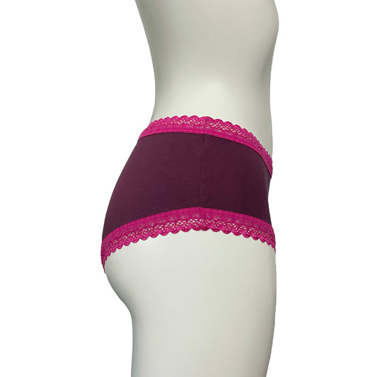 Bamboo Classic Fit Knicker - Damson & Raspberry