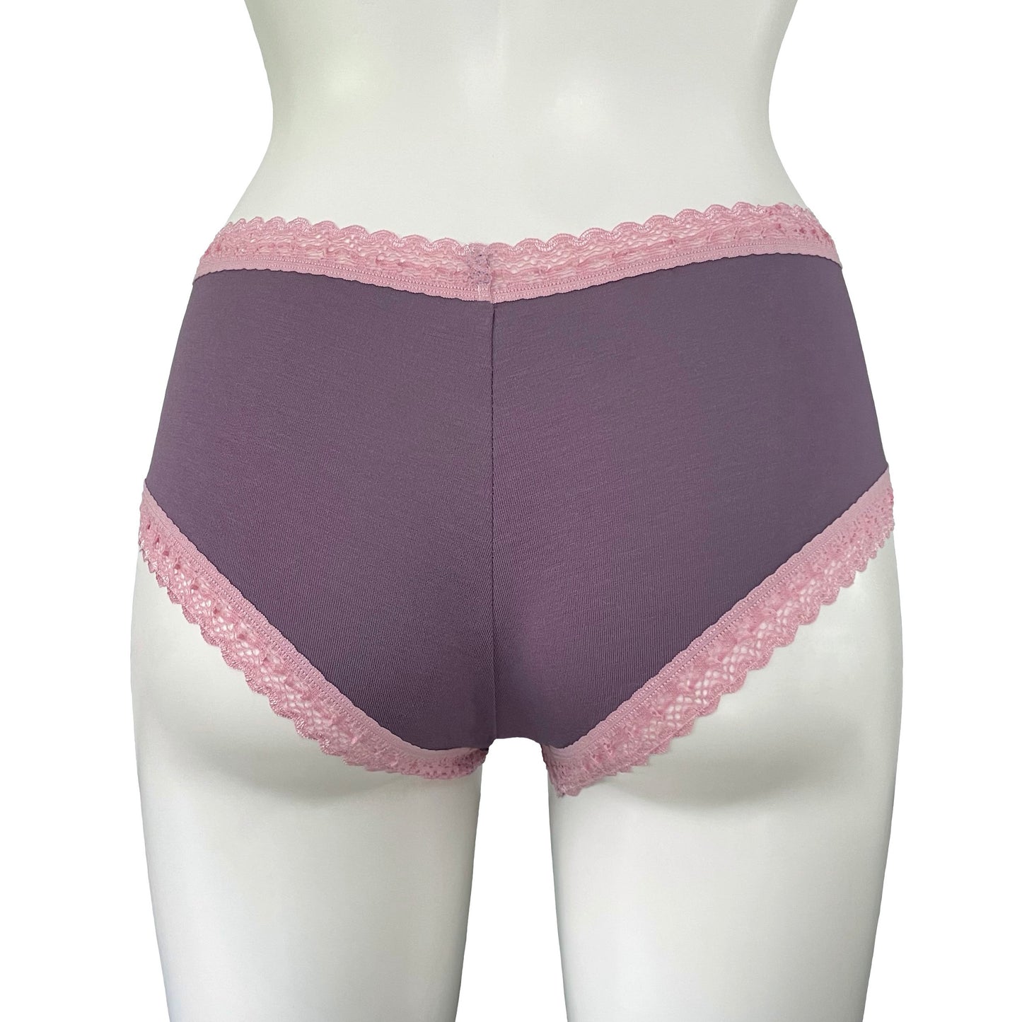 Bamboo Boy Short Knicker - Grape & Vintage Rose