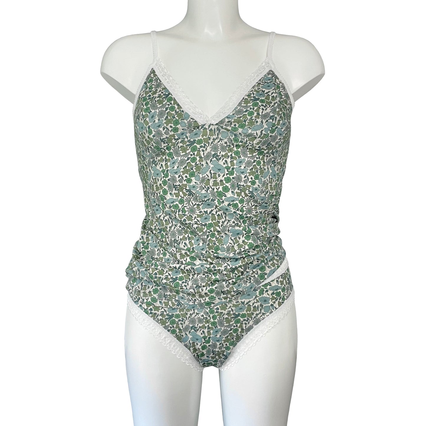 Liberty Print Bamboo High Leg Knicker - Verdant Whisper