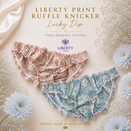 Liberty Print Soft Organic Cotton Lawn Ruffle Knicker - Lucky Dip