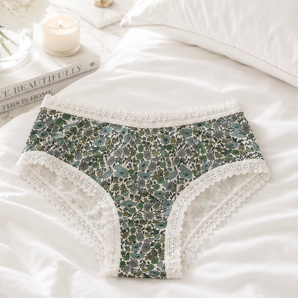 Liberty Print Bamboo Classic Fit Knicker - Verdant Whisper
