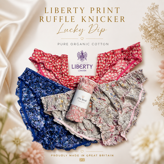 Liberty Print Soft Organic Cotton Lawn Ruffle Knicker - Lucky Dip