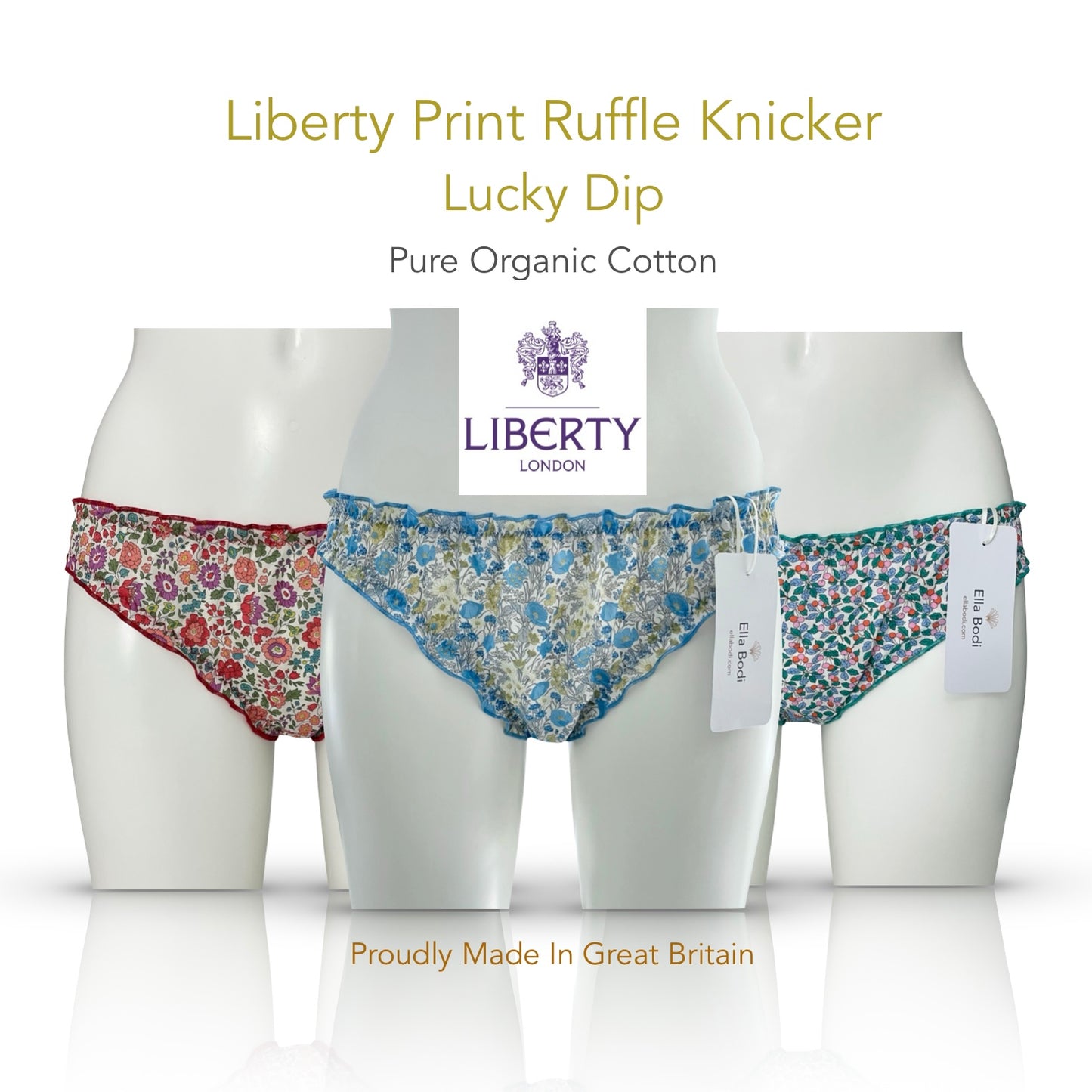 Liberty Print Soft Organic Cotton Lawn Ruffle Knicker - Lucky Dip