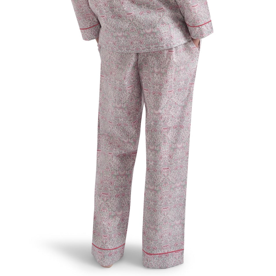Liberty Print Classic Pyjama Trouser In Organic Cotton Lawn - Lodden (Pink)