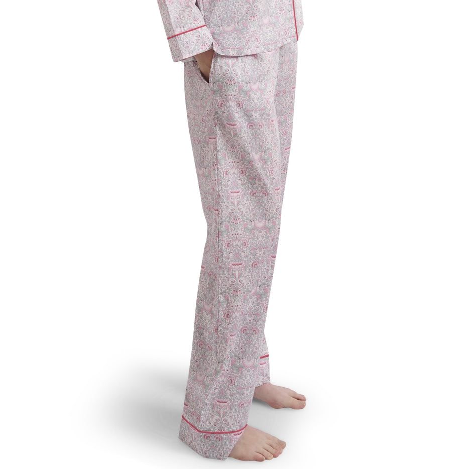 Liberty Print Classic Pyjama Trouser In Organic Cotton Lawn - Lodden (Pink)