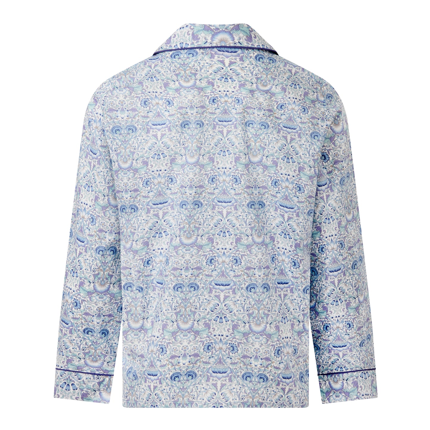 Liberty Print Classic Pyjama Jacket In Organic Cotton Lawn - Lodden (Blue)