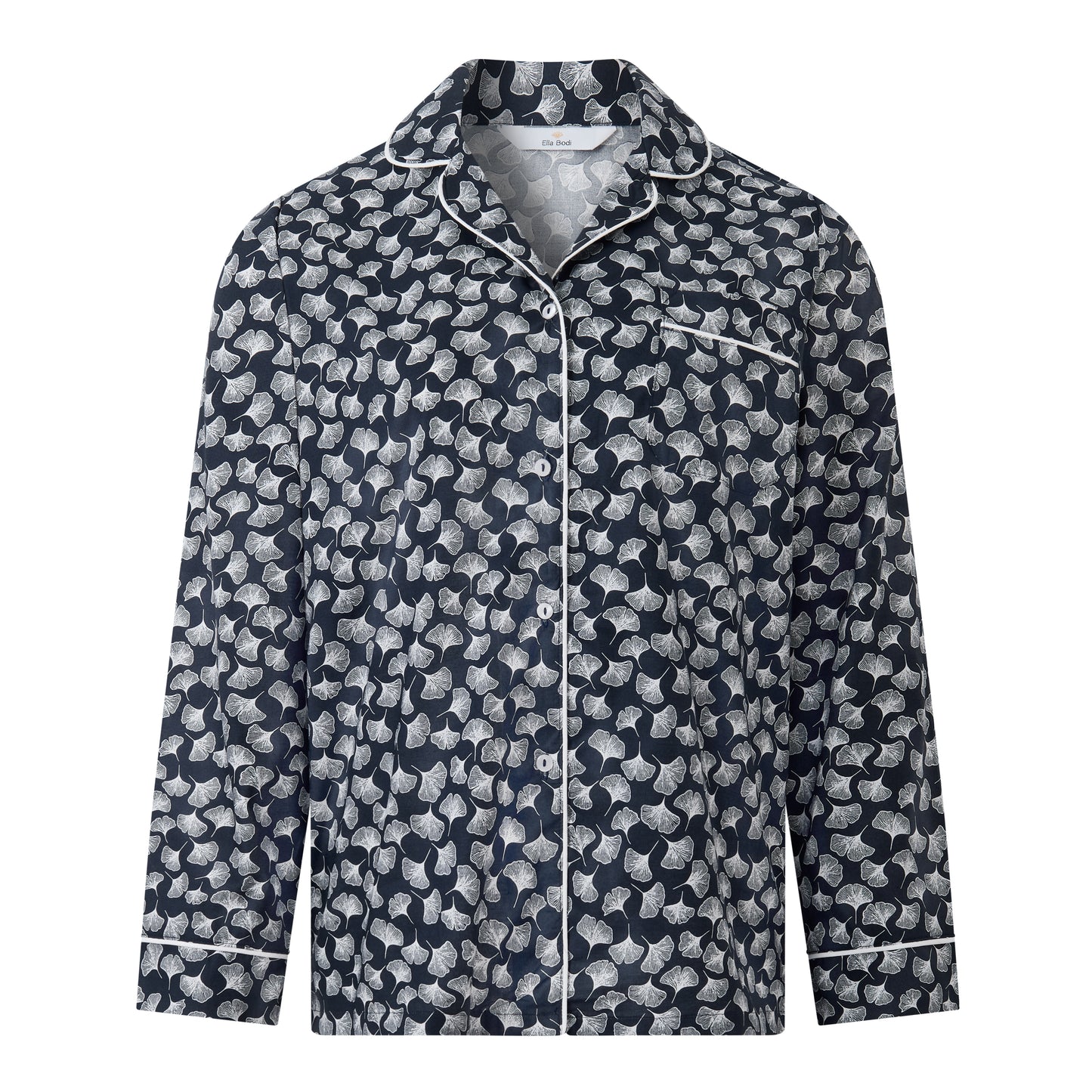 Classic Pyjama In Organic Cotton Lawn - Gingko (Navy)