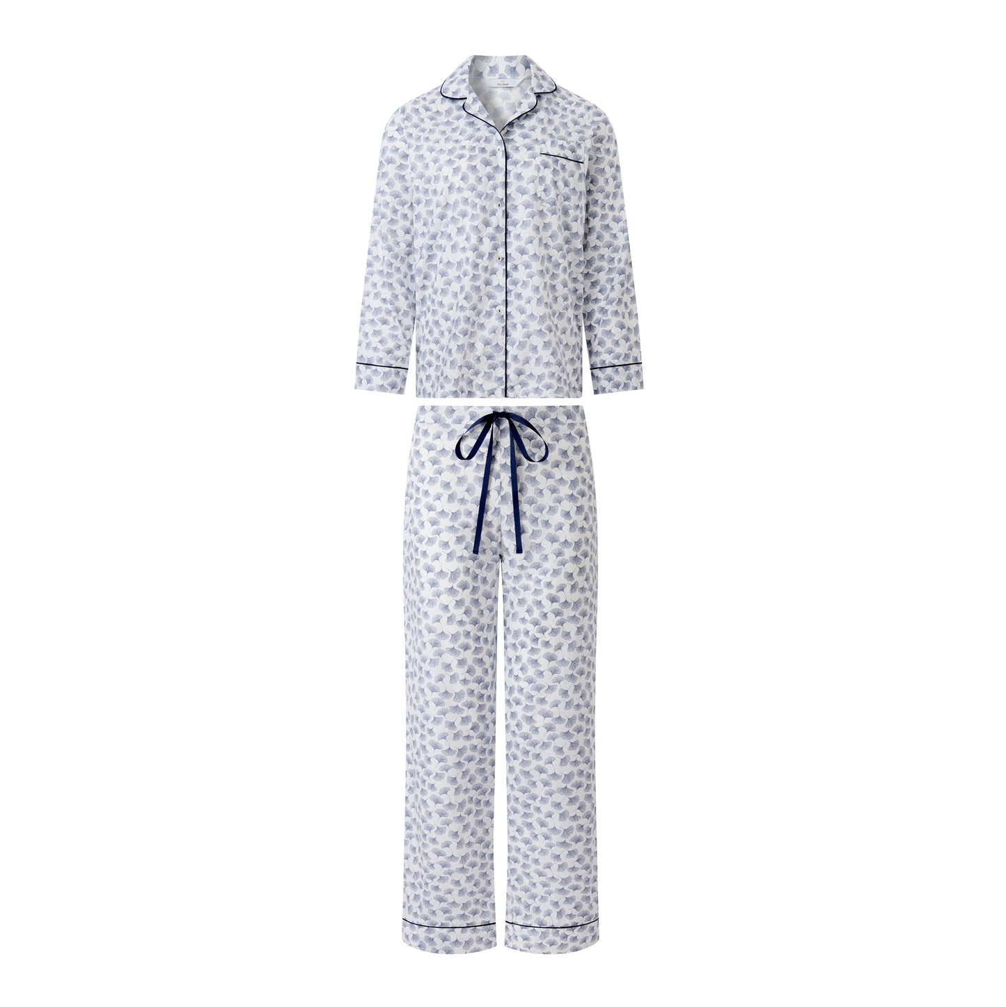 Classic Pyjama In Organic Cotton Lawn - Gingko (White)