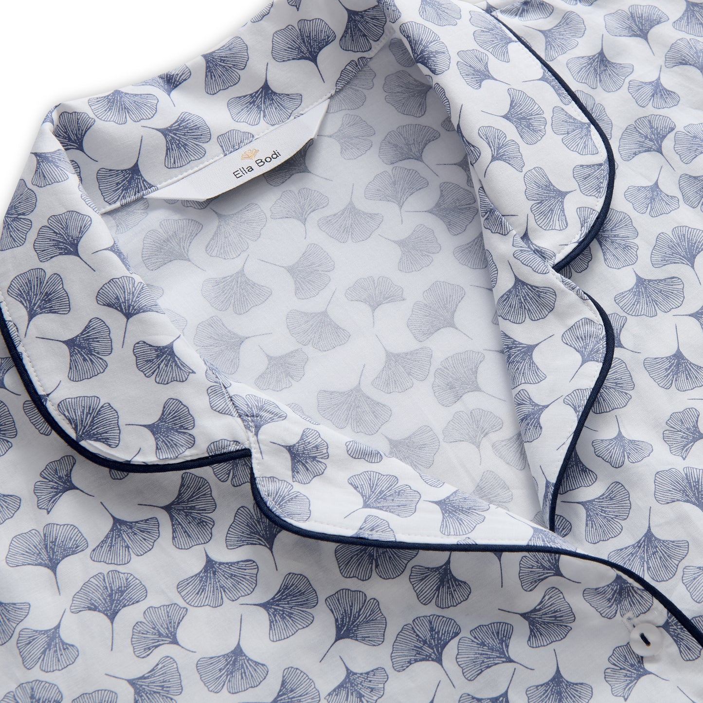 Classic Pyjama In Organic Cotton Lawn - Gingko (White)