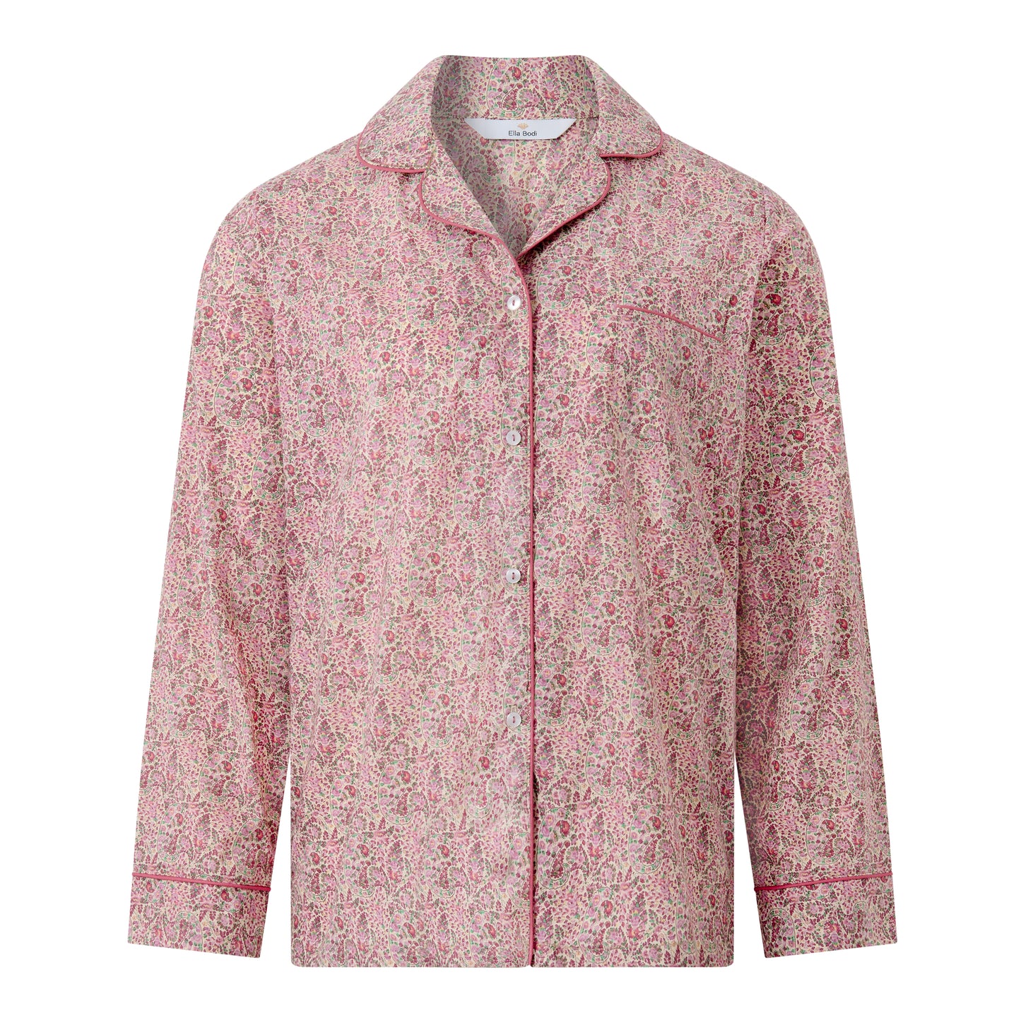 Classic Pyjama In Organic Cotton Lawn - Pink Paisley