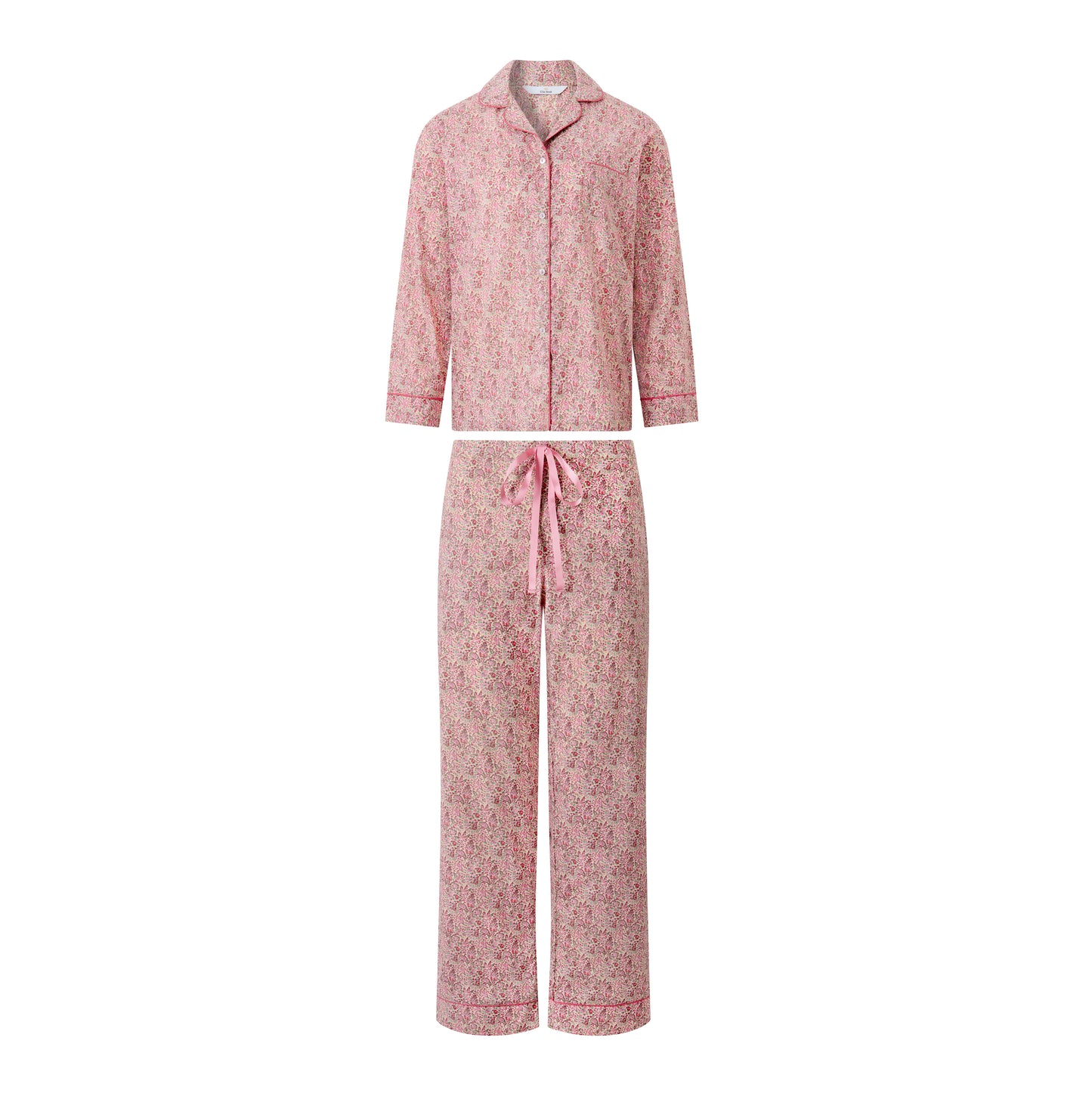 Classic Pyjama In Organic Cotton Lawn - Pink Paisley
