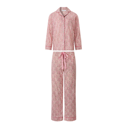 Classic Pyjama In Organic Cotton Lawn - Pink Paisley