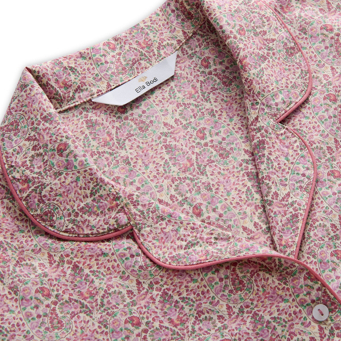 Classic Pyjama In Organic Cotton Lawn - Pink Paisley