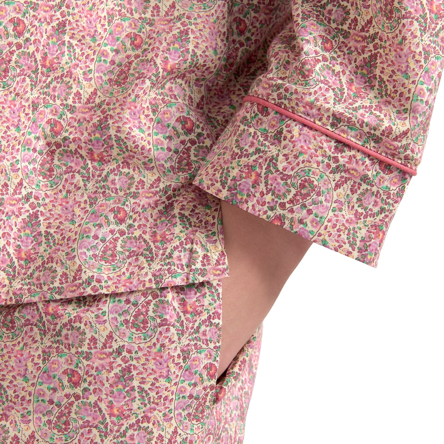 Classic Pyjama In Organic Cotton Lawn - Pink Paisley