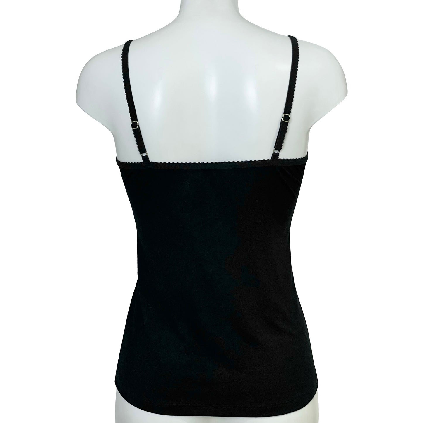 Bamboo Jersey Simple Strappy Cami Top - Black