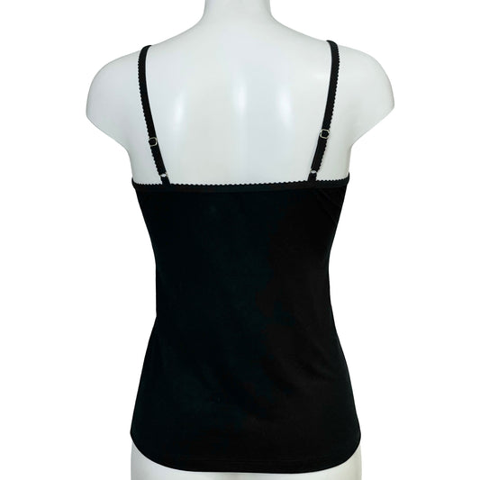 Bamboo Jersey Simple Strappy Cami Top - Black