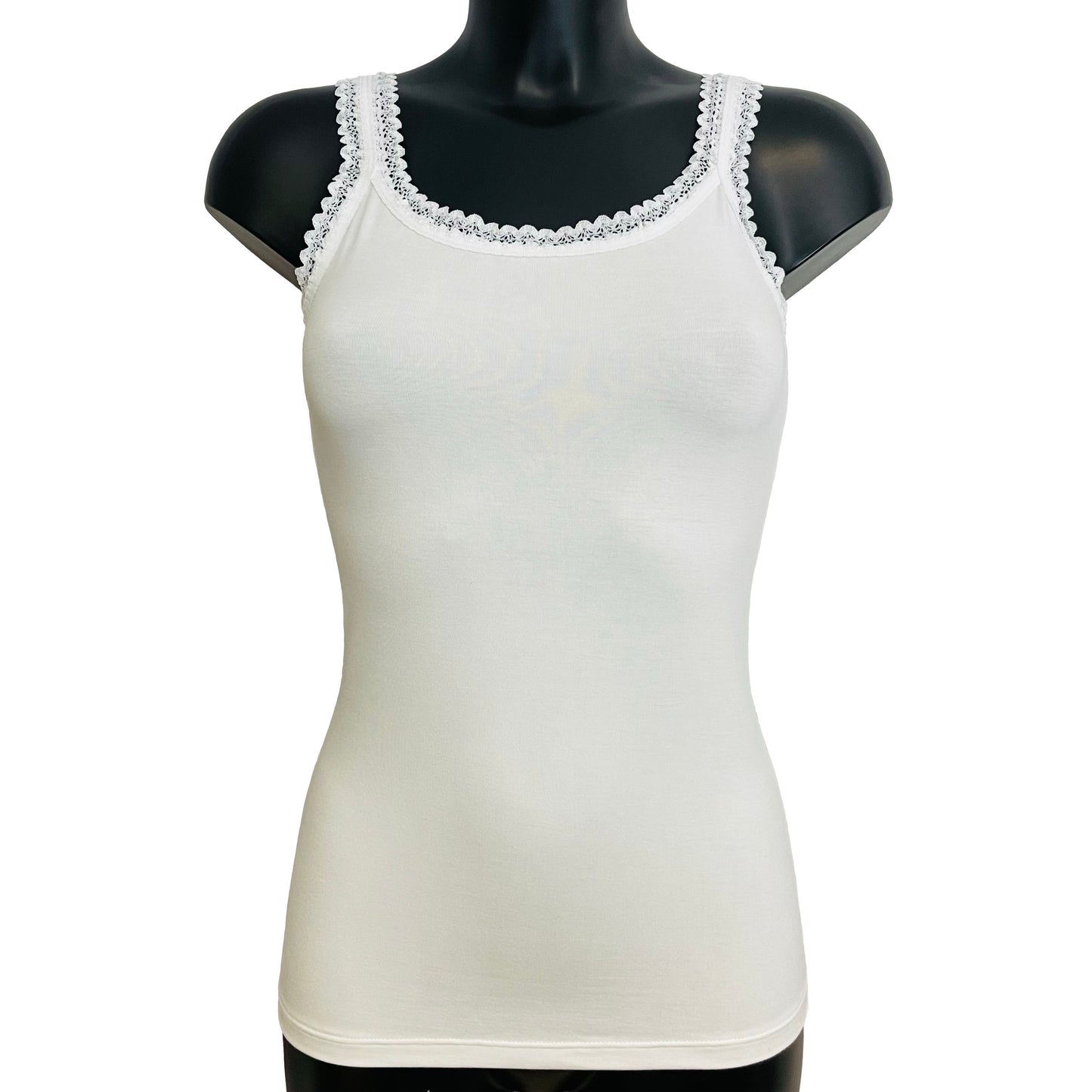 Bamboo Jersey Tank Vest Top - Ivory