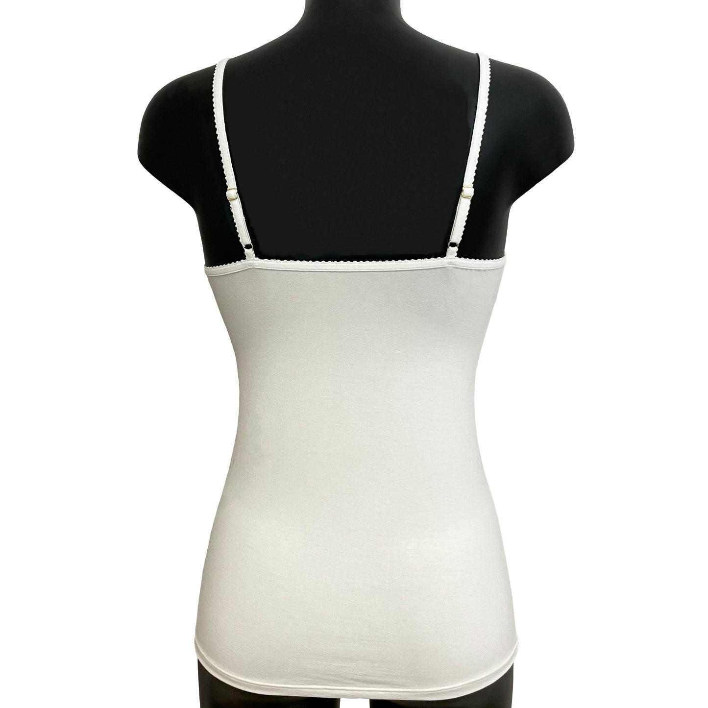 Bamboo Jersey Strappy Cami Top With Cups - Ivory