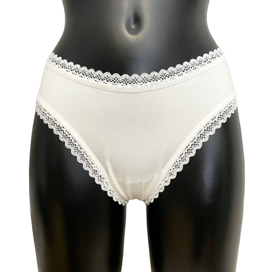 Bamboo High Leg Knicker - Ivory