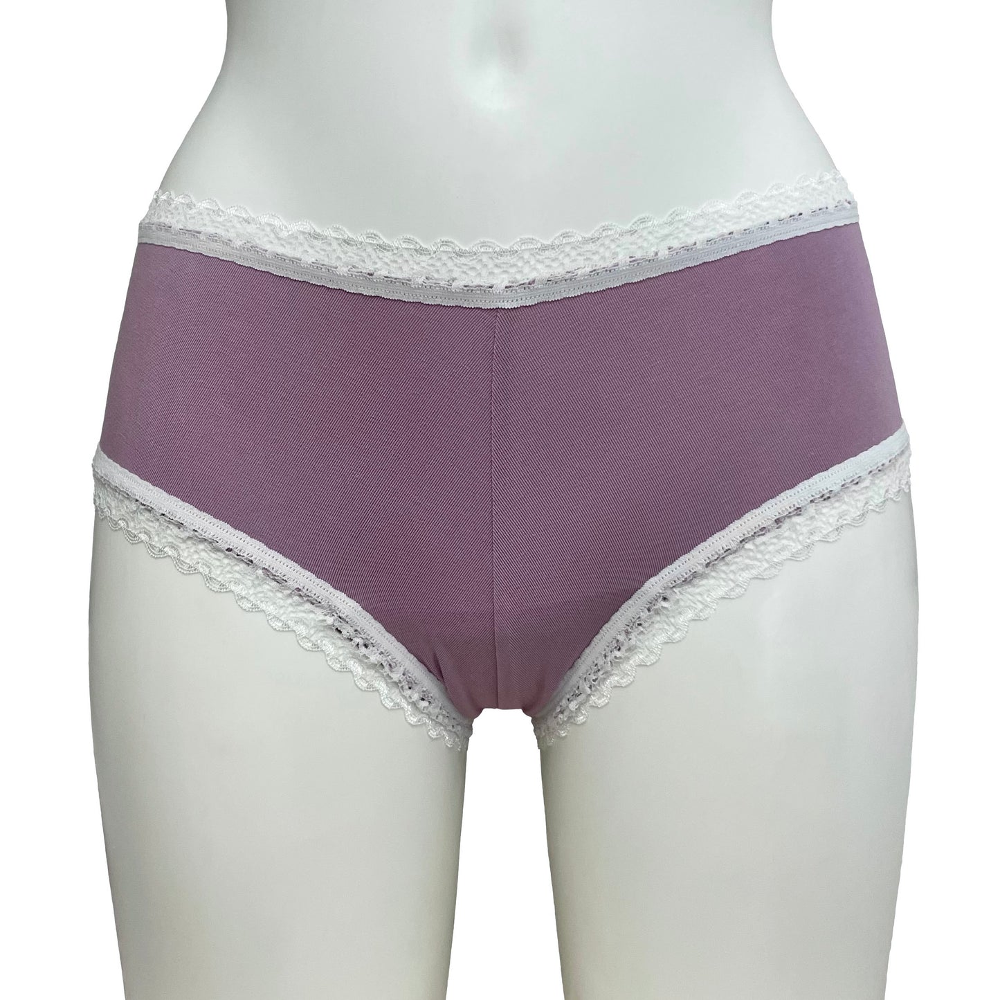 Bamboo Boy Short Knicker - Mauve & Ivory