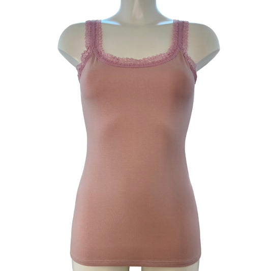 Bamboo Jersey Tank Vest Top - Blush