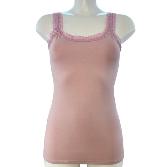 Bamboo Jersey Tank Vest Top - Blush