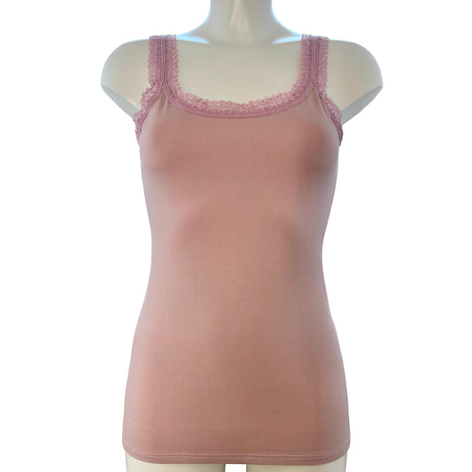 Bamboo Jersey Tank Vest Top - Blush