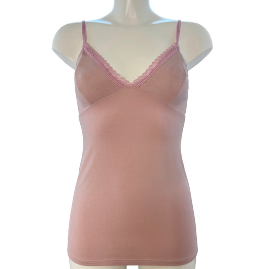 Bamboo Jersey Strappy Cami Top With Cups - Blush