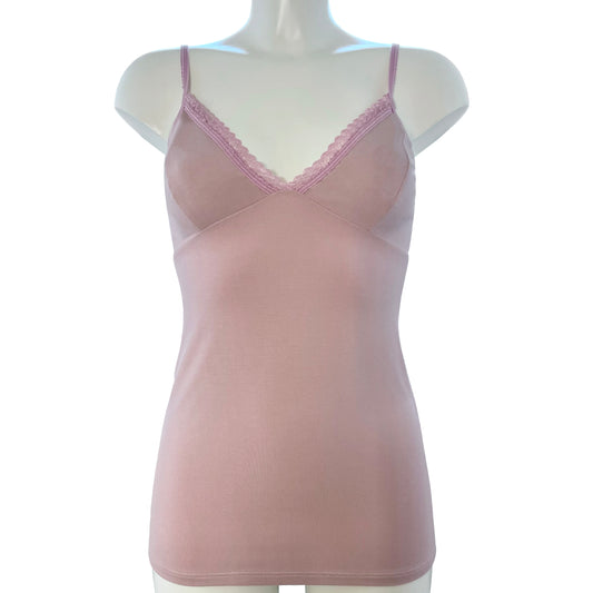 Bamboo Jersey Strappy Cami Top With Cups - Blush