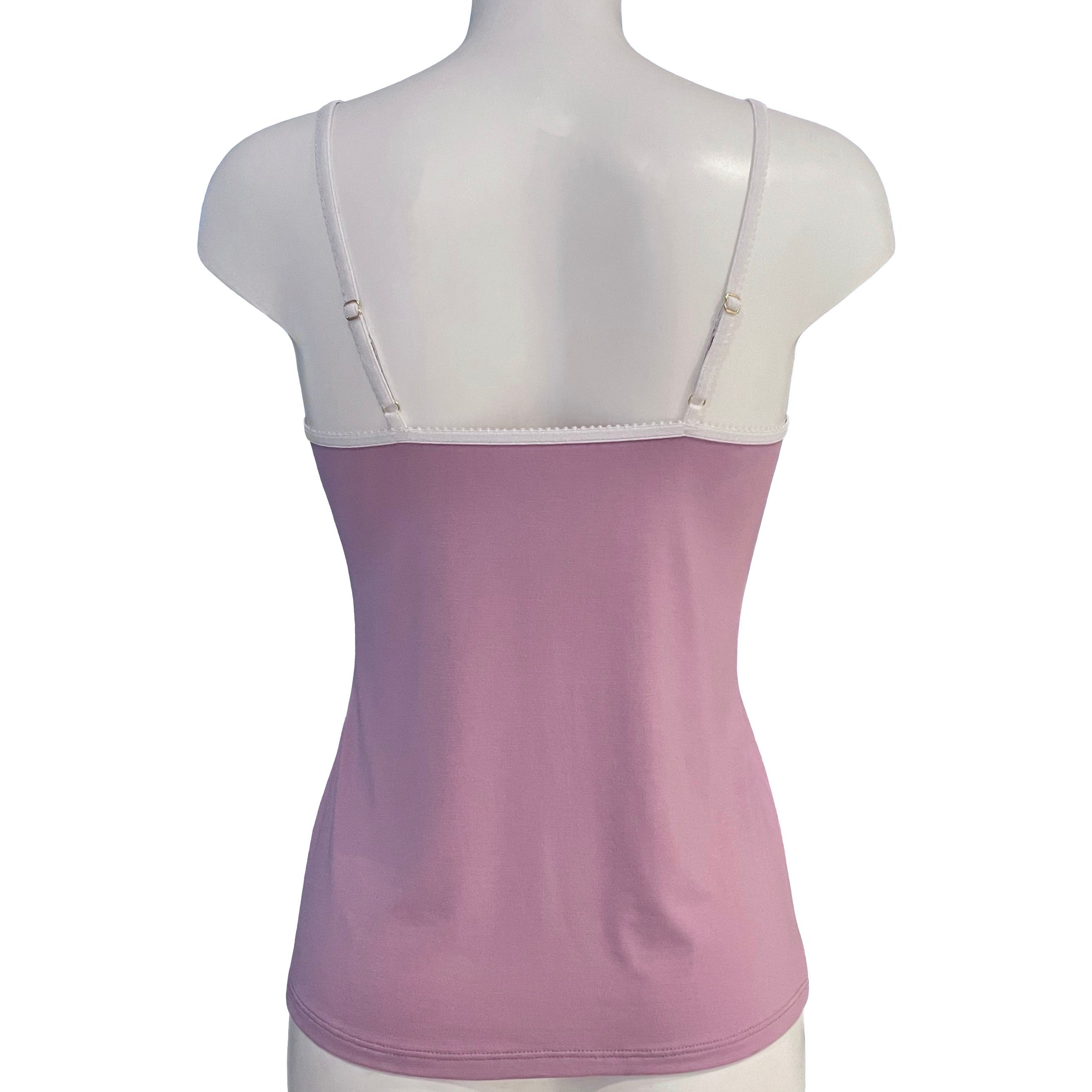 Bamboo Jersey Simple Strappy Cami Top | Mauve & Ivory | Ella Bodi