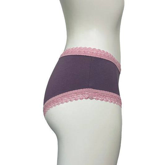 Bamboo Classic Fit Knicker - Grape & Vintage Rose
