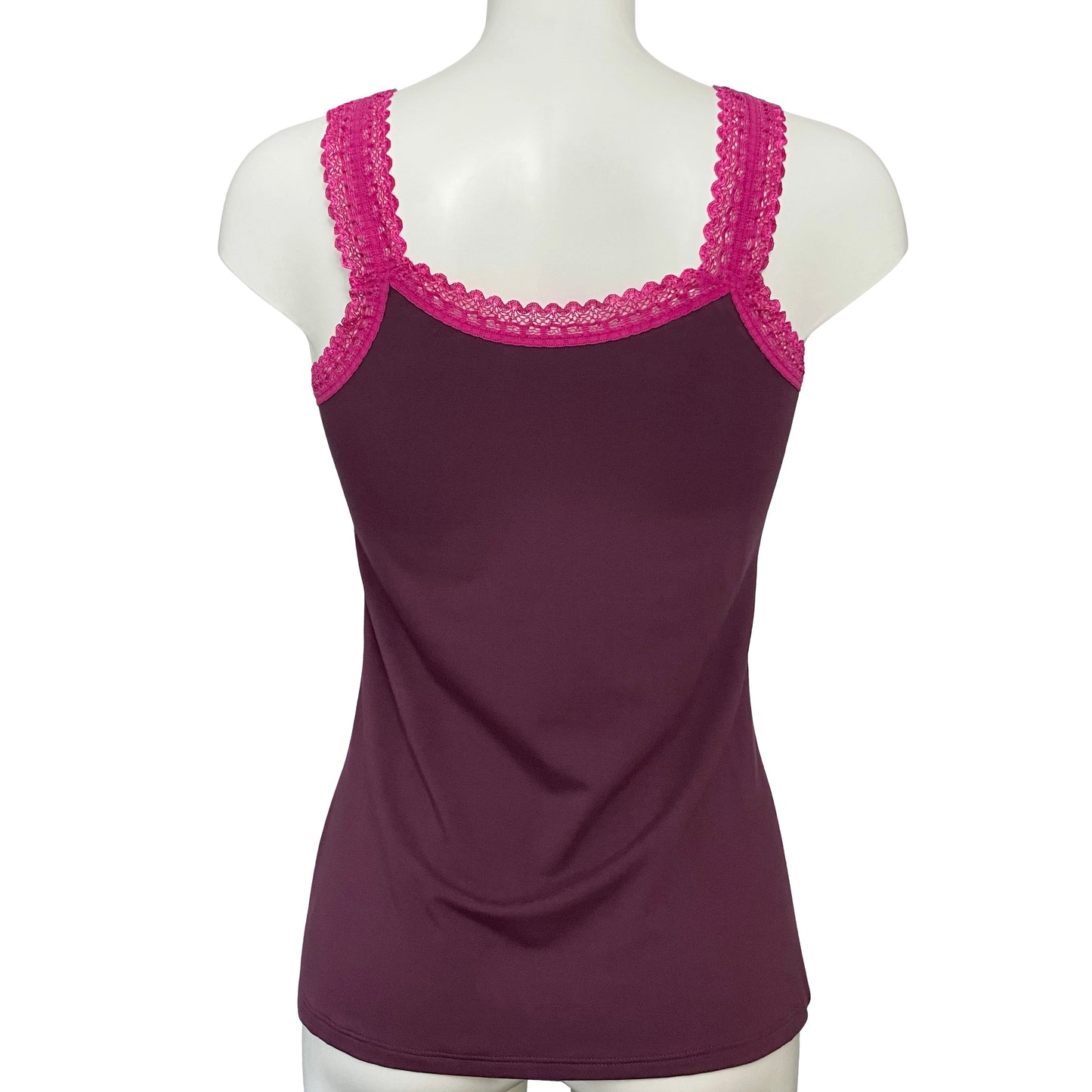 Bamboo Jersey Tank Vest Top - Damson & Raspberry