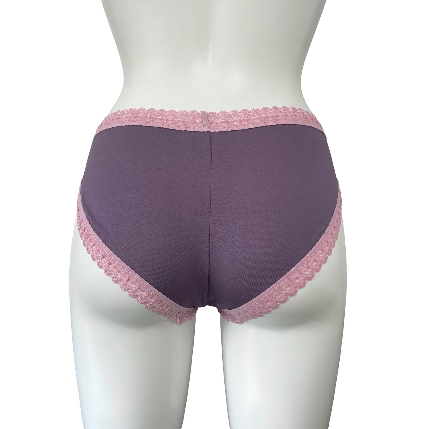 Bamboo High Leg Knicker - Grape & Vintage Rose
