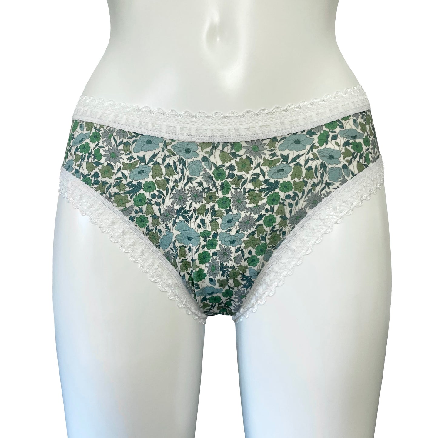 Liberty Print Bamboo High Leg Knicker - Verdant Whisper