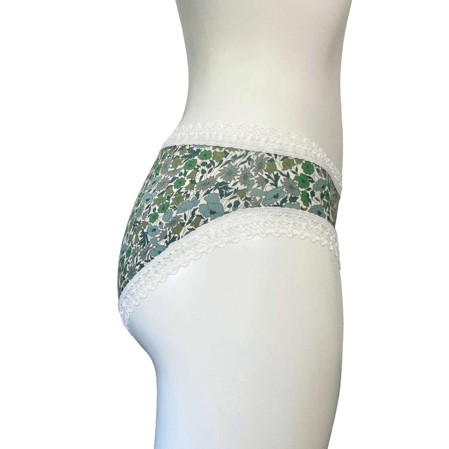 Liberty Print Bamboo High Leg Knicker - Verdant Whisper